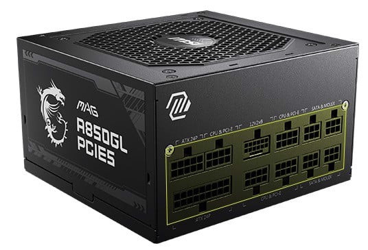Nguồn máy tính MSI MAG A850GL PCIE5 - 80 Plus Gold - Full Modular (850W) - GEARVN