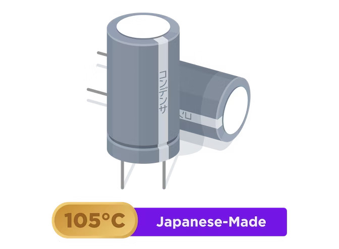 Japanese-Made Capacitors 105C