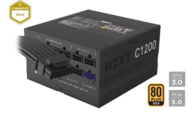 C1200 PSU One 16-Pin Connector. Cybenetics Gold, 80 PLUS Gold, ATX 3.0, PCIe 5.0