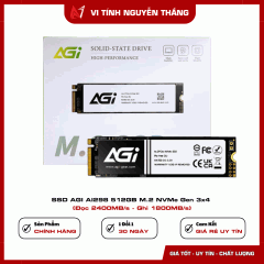 SSD AGI AI298 512GB M.2 NVMe Gen 3x4 (Đọc 2400MB/s - Ghi 1800MB/s)