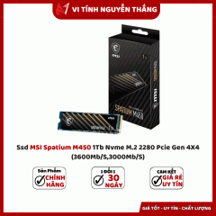Ssd MSI Spatium M450 1Tb Nvme M.2 2280 Pcie Gen 4X4 (3600Mb/S,3000Mb/S)