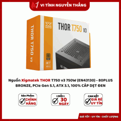 Nguồn Xigmatek THOR T750 v3 750W (EN43130) - 80PLUS BRONZE, PCIe Gen 5.1, ATX 3.1, 100% CÁP DẸT ĐEN
