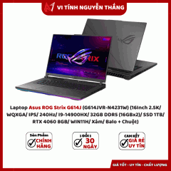 Laptop Asus ROG Strix G614J (G614JVR-N4231W) (16Inch 2.5K/ WQXGA/ IPS/ 240Hz/ I9-14900HX/ 32GB DDR5 (16GBx2)
