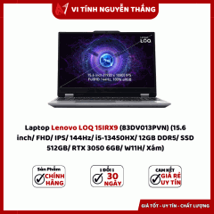 Laptop Lenovo LOQ 15IRX9 (83DV013PVN) (15.6 inch/ FHD/ IPS/ 144Hz/ i5-13450HX/ 12GB DDR5/ SSD 512GB/ RTX 3050 6GB/ W11H/ Xám)