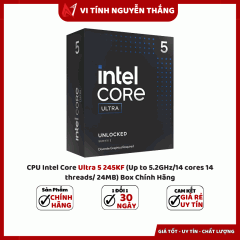 CPU Intel Core Ultra 5 245KF (Up to 5.2GHz/14 cores 14 threads/ 24MB) Box Chính Hãng