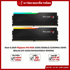 Ram G.Skill Ripjaws M5 RGB 32GB (16GBx2) 5200MHz DDR5 (Black) (F5-5200J4040A16GX2-RM5RK)        