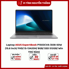 Laptop ASUS ExpertBook P1503CVA-i508-50W (15.6 inch/ FHD/ i5-13420H/ 8GB/ SSD 512GB/ Win 11H/ Xám)