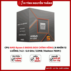 CPU AMD Ryzen 5 8600G BOX CHÍNH HÃNG ( 6 NHÂN 12 LUỒNG / 4.3 - 5.0 GHz / 22MB / Radeon 760M )