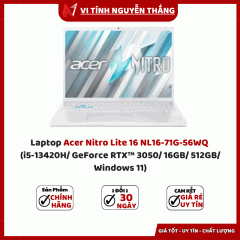 Laptop Acer Nitro Lite 16 NL16-71G-56WQ (i5-13420H/ GeForce RTX™ 3050/ 16GB/ 512GB/ Windows 11)
