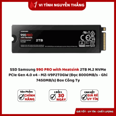 SSD Samsung 990 PRO with Heatsink 2TB M.2 NVMe PCIe Gen 4.0 x4 - MZ-V9P2T0GW (Đọc 8000MB/s - Ghi 7450MB/s) Box Công Ty