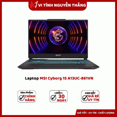 Laptop MSI Cyborg 15 A13UC-861VN (15.6Inch/ FHD/ IPS/ 144Hz/ I5-13420H/ 8GBx2 DDR5/ SSD 512GB/ RTX3050 4GB/ WIN11/ Balo/ Black)