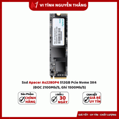   Ssd Apacer As2280P4 512GB Pcie Nvme 3X4 (ĐOC 2100Mb/S, Ghi 1500Mb/S)