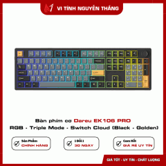 Bàn phím cơ Dareu EK106 PRO RGB - Triple Mode - Switch Cloud (Black - Golden)