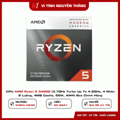 CPU AMD Ryzen 5 3400G (3.7GHz Turbo Up To 4.2GHz, 4 Nhân 8 Luồng, 4MB Cache, 65W, AM4) Box Chính Hãng