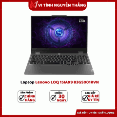 Laptop Lenovo LOQ 15IAX9 83GS001RVN (15.6 Inch/ FHD/ IPS/ 144Hz/ I5-12450Hx/ 12Gb/ 512Gb/ RTX 3050 6GB/ Xám)