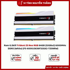 Ram G.Skill Trident Z5 Neo RGB 64GB (32GBx2) 6000MHz DDR5 (White) (F5-6000J3636F32GX2-TZ5NRW)        