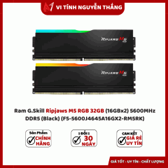 Ram G.Skill Ripjaws M5 RGB 32GB (16GBx2) 5600MHz DDR5 (Black) (F5-5600J4645A16GX2-RM5RK)