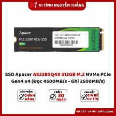 SSD Apacer AS2280Q4X 512GB M.2 NVMe PCIe Gen4 x4 (Đọc 4500MB/s - Ghi 2500MB/s)