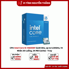 CPU Intel Core I5-14600KF (3,50 Ghz, up to 5.30GHz, 14 Nhân 20 Luồng, 24 MB Cache) - Tray