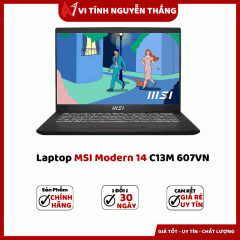 Laptop MSI Modern 14 C13M 607VN | CPU i7-1355U | RAM 16GB LPDDR4 | SSD 512GB PCIe | VGA Onboard | 14.0 FHD IPS | Win11