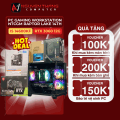 PC GAMING NTCGM RAPTOR LAKE 14TH ( B760 - I5 14600KF - 32G - 500G NVME - RTX 3060 12G )