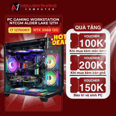 PC GAMING WORKSTATION NTCGM ALDER LAKE 12TH ( B760M - I7 12700KF - RAM 32G - SSD 500G NVME - VGA RTX3060 12G )