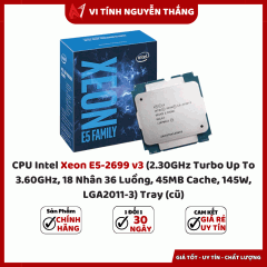 CPU Intel Xeon E5-2699 v3 (2.30GHz Turbo Up To 3.60GHz, 18 Nhân 36 Luồng, 45MB Cache, 145W, LGA2011-3) Tray (cũ)