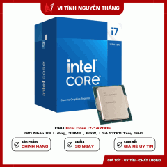 CPU Intel Core i7-14700F (20 Nhân 28 Luồng, 33MB , 65W, LGA1700) Tray (FV)