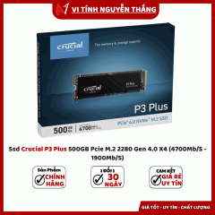 Ssd Crucial P3 Plus 500GB Pcie M.2 2280 Gen 4.0 X4 (4700Mb/S - 1900Mb/S) 