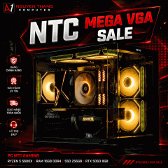 NTC MEGA VGA SALE - PC NTC GAMING NTCGM RYZEN 5 (B550M - Ryzen 5 5600X - RAM 16GB - SSD 256GB - RTX 5060 8GB)