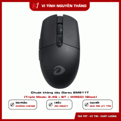 Chuột không dây Dareu EM911T (Triple Mode: 2.4G + BT + WIRED) (Black)