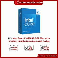 CPU Intel Core I5-14600KF (3,50 Ghz, up to 5.30GHz, 14 Nhân 20 Luồng, 24 MB Cache)