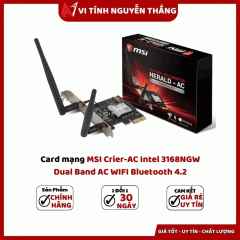 Card mạng MSI Crier-AC Intel 3168NGW Dual Band AC WIFI Bluetooth 4.2