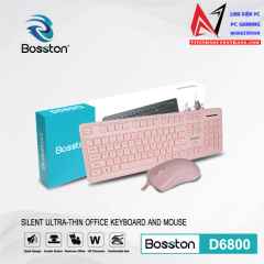 Combo Phím Chuột Bosston D6800 ( PiNK / White ) 