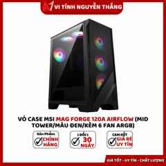 Vỏ Case MSI MAG Forge 120A Airflow (Mid Tower/Màu Đen/Kèm 6 Fan ARGB)