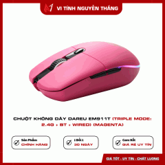 Chuột không dây Dareu EM911T (Triple Mode: 2.4G + BT + WIRED) (Magenta)