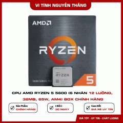 CPU AMD Ryzen 5 5600 (6 Nhân 12 Luồng, 32MB, 65W, AM4) Box Chính Hãng