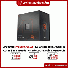 CPU AMD RYZEN 9 7950X (4,5 Ghz Boost 5,7 Ghz | 16 Cores / 32 Threads | 64 Mb Cache| Pcie 5.0) Box Ch