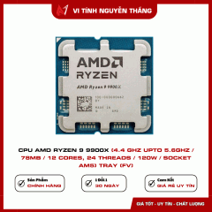 CPU AMD Ryzen 9 9900X (4.4 GHz Upto 5.6GHz / 78MB / 12 Cores, 24 Threads / 120W / Socket AM5) TRAY (FV)
