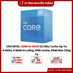 CPU INTEL CORE I3-10105 (3.7Ghz Turbo Up To 4.4Ghz, 4 Nhân 8 Luồng, 6Mb Cache, 65W) Box Công Ty