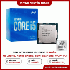 CPU Intel Core i5-10500 (6 Nhân 12 Luồng, 12MB Cache, 65W, LGA1200) Tray (FV)
