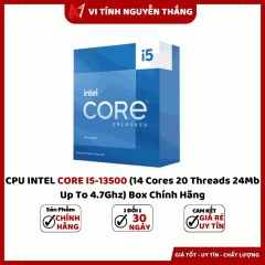 CPU INTEL CORE I5-13500 (14 Cores 20 Threads 24Mb Up To 4.7Ghz) Box Chính Hãng
