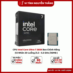 CPU Intel Core Ultra 7 265K Box Chính Hãng (12 Nhân 20 Luồng /3.3 - 5.5 GHz /36MB)