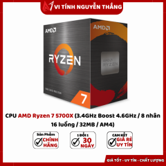 CPU AMD RYZEN 7 5700X (3.4GHz Boost 4.6GHz / 8 nhân 16 luồng / 32MB / AM4)