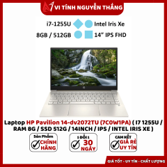 Laptop HP Pavilion 14-dv2072TU (7C0W1PA) ( I7 1255U / RAM 8G / SSD 512G / 14INCH / IPS / INTEL IRIS 