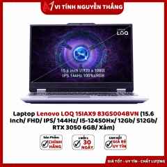 Laptop Lenovo LOQ 15IAX9 83GS004BVN (15.6 Inch/ FHD/ IPS/ 144Hz/ I5-12450Hx/ 12Gb/  RTX 3050 6G)