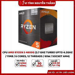 CPU AMD RYZEN 5 4600G (3.7 Ghz Turbo Upto 4.2Ghz / 11Mb / 6 Cores, 12 Threads / 65W / Socket Am4)