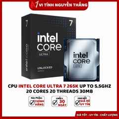 CPU Intel Core Ultra 7 265K Up to 5.5GHz 20 cores 20 threads 30MB