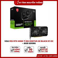 Card màn hình MSI GeForce RTX 4060 Ti 8G VENTUS 2X BLACK E1 OC