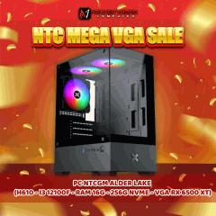 NTC MEGA VGA SALE - PC NTCGM ALDER LAKE (H610 - I3 12100F - RAM 16G - 256G NVME - VGA RX 6500 XT)